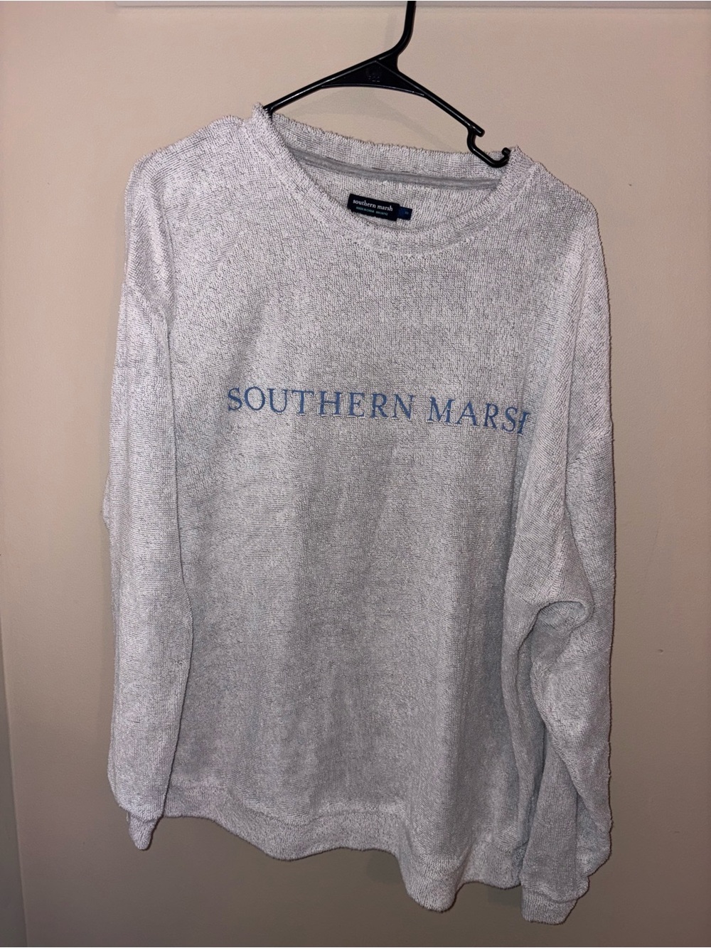 Southern Marsh Men's Gray Crewneck with Blue Logo